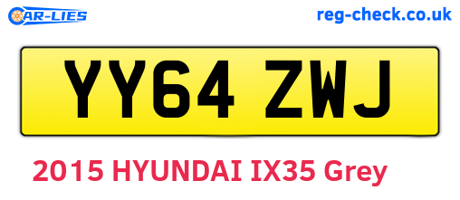 YY64ZWJ are the vehicle registration plates.