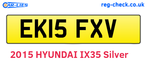 EK15FXV are the vehicle registration plates.
