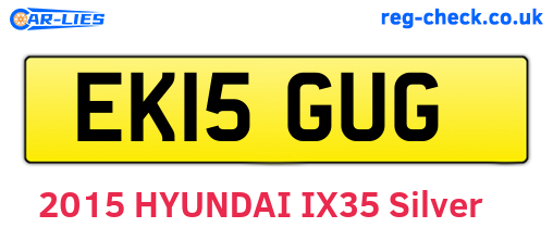 EK15GUG are the vehicle registration plates.