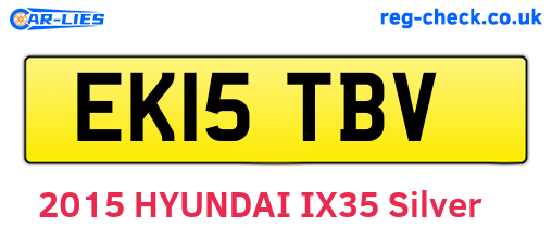 EK15TBV are the vehicle registration plates.