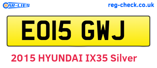 EO15GWJ are the vehicle registration plates.