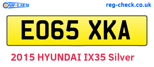 EO65XKA are the vehicle registration plates.