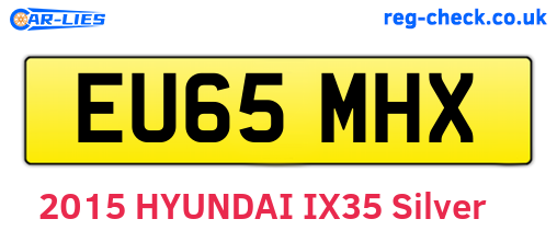 EU65MHX are the vehicle registration plates.