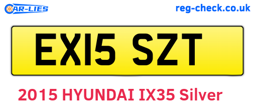 EX15SZT are the vehicle registration plates.