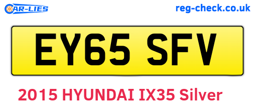 EY65SFV are the vehicle registration plates.