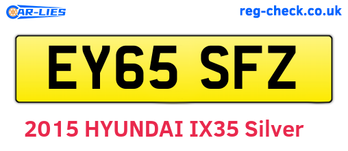 EY65SFZ are the vehicle registration plates.
