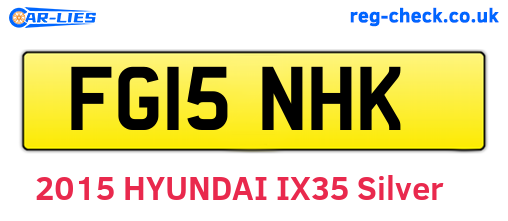 FG15NHK are the vehicle registration plates.