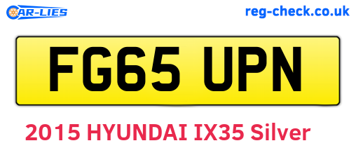 FG65UPN are the vehicle registration plates.