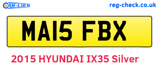 MA15FBX are the vehicle registration plates.