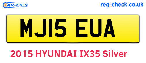 MJ15EUA are the vehicle registration plates.