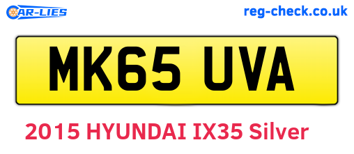 MK65UVA are the vehicle registration plates.