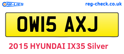 OW15AXJ are the vehicle registration plates.