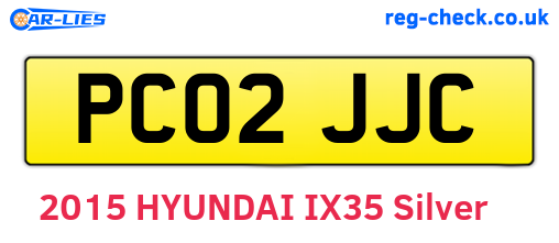 PC02JJC are the vehicle registration plates.