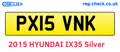 PX15VNK are the vehicle registration plates.