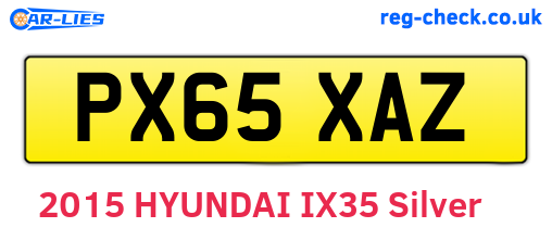 PX65XAZ are the vehicle registration plates.