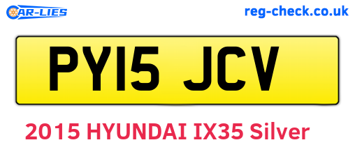 PY15JCV are the vehicle registration plates.