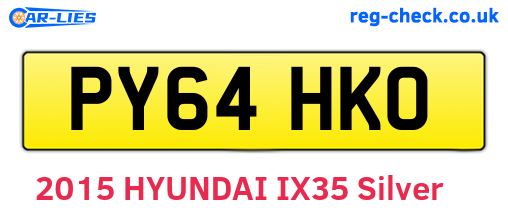 PY64HKO are the vehicle registration plates.