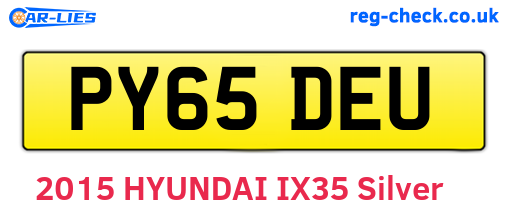 PY65DEU are the vehicle registration plates.