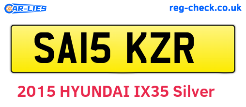 SA15KZR are the vehicle registration plates.