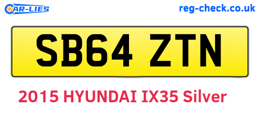 SB64ZTN are the vehicle registration plates.