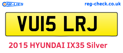 VU15LRJ are the vehicle registration plates.