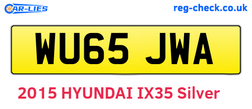 WU65JWA are the vehicle registration plates.