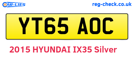 YT65AOC are the vehicle registration plates.