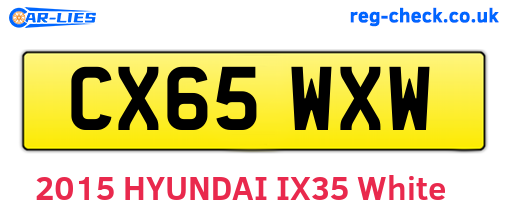 CX65WXW are the vehicle registration plates.