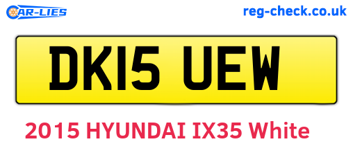 DK15UEW are the vehicle registration plates.