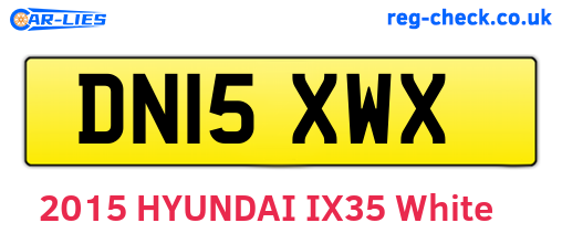 DN15XWX are the vehicle registration plates.