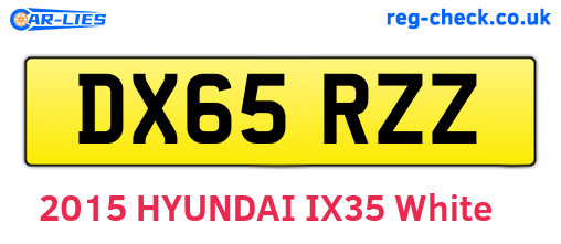 DX65RZZ are the vehicle registration plates.