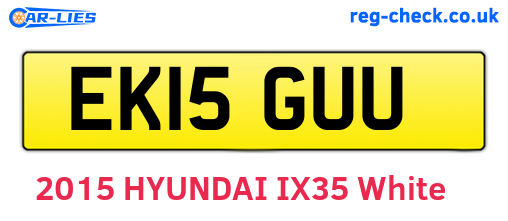 EK15GUU are the vehicle registration plates.