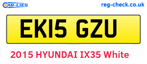 EK15GZU are the vehicle registration plates.