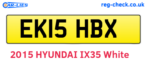 EK15HBX are the vehicle registration plates.