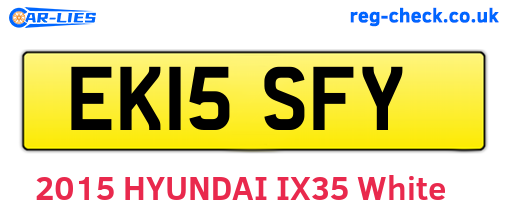 EK15SFY are the vehicle registration plates.