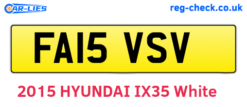 FA15VSV are the vehicle registration plates.