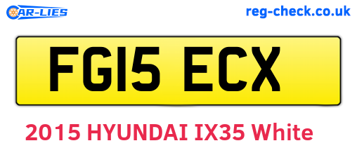 FG15ECX are the vehicle registration plates.