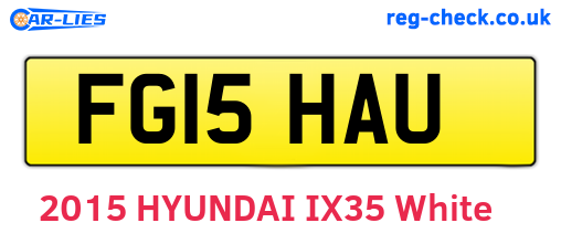 FG15HAU are the vehicle registration plates.