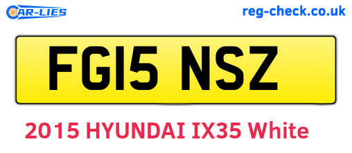 FG15NSZ are the vehicle registration plates.