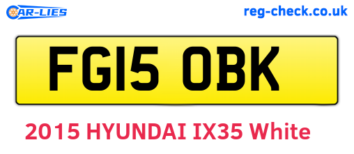 FG15OBK are the vehicle registration plates.