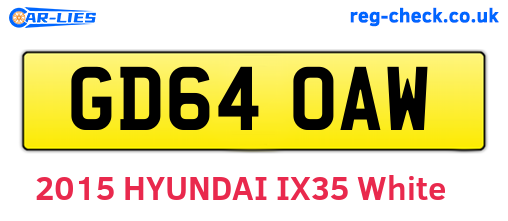 GD64OAW are the vehicle registration plates.