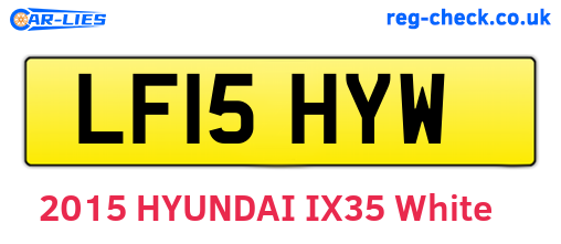 LF15HYW are the vehicle registration plates.
