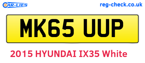 MK65UUP are the vehicle registration plates.