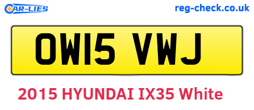 OW15VWJ are the vehicle registration plates.