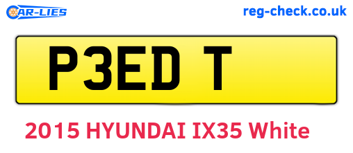 P3EDT are the vehicle registration plates.
