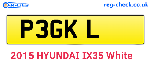 P3GKL are the vehicle registration plates.