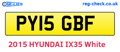 PY15GBF are the vehicle registration plates.
