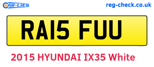 RA15FUU are the vehicle registration plates.
