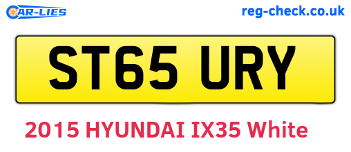 ST65URY are the vehicle registration plates.