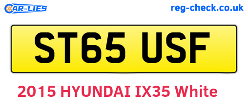 ST65USF are the vehicle registration plates.